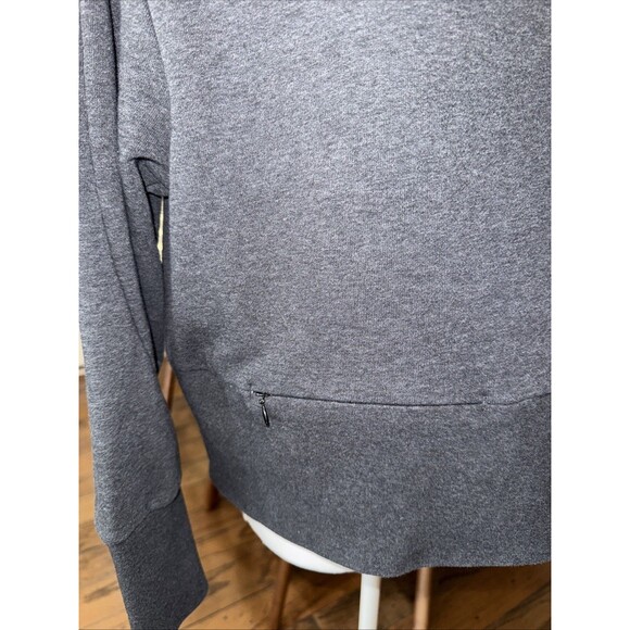 Nike Dri-Fit Cropped Sweatshirt Women's M Gray Funnel Neck Athleisure Pullover - Picture 4 of 15